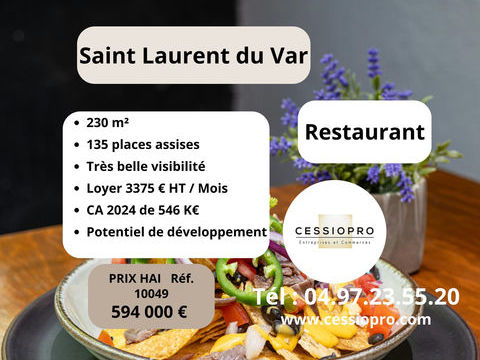 RESTAURANT 230 M2 - 135 places assises SAINT LAURENT DU VAR 594000 06700 St laurent du var