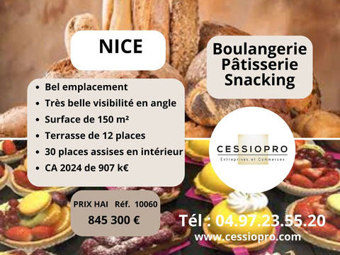 NICE   06- BOULANGERIE P&Acirc;TISSERIE SNACKING EN ANGLE DE RUE 845300 06300 Nice