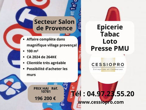 Affaire compl&egrave;te d'Epicerie, Tabac, Loto PMU, Presse dans magnifique village proven&ccedil;al� 196200 13300 Salon de provence