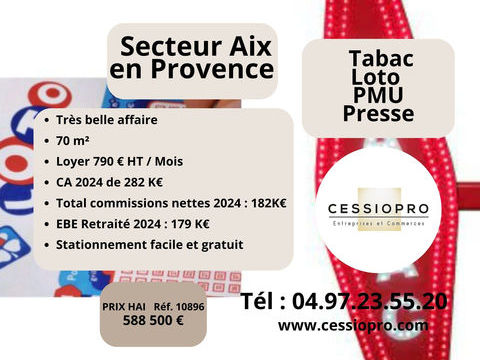 Tr&egrave;s Belle affaire de Tabac Loto Presse PMU Bimbeloteries, Secteur tr&egrave;s recherch&eacute; d'AIX EN PROVENCE� 588500 13100 Aix en provence