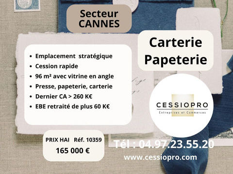PRESSE / PAPETERIE / CARTERIE   EMPLACEMENT STRAT&Eacute;GIQUE   CESSION RAPIDE 165000 06400 Cannes