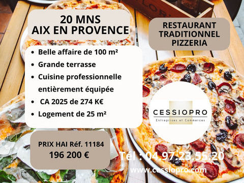 RESTAURANT TRADITIONNEL PIZZ&Eacute;RIA 20 mns D'AIX EN PROVENCE 196200 84120 Pertuis
