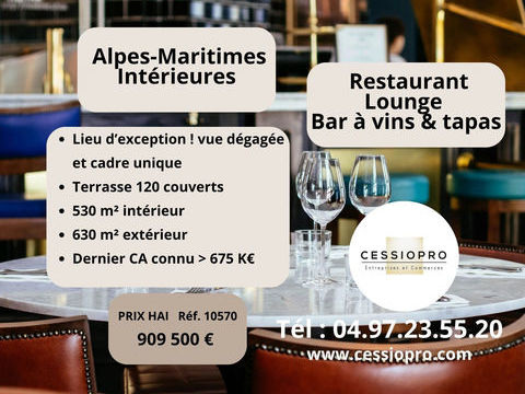 RESTAURANT LOUNGE   TERRASSE 120 COUVERTS   BAR &Agrave; VINS & TAPAS   ALPES-MARITIMES INT&Eacute;RIEURES 909500 06250 Mougins