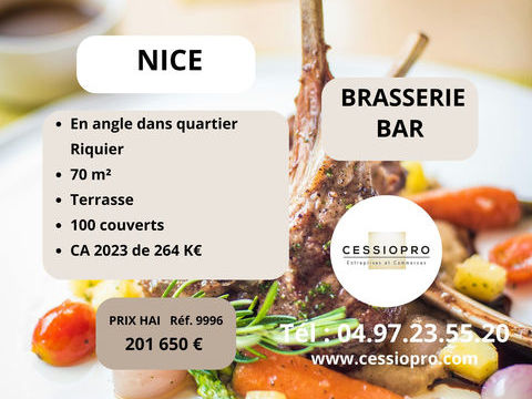 Brasserie Bar en angle dans quartier Riquier &agrave; Nice 201650 06300 Nice