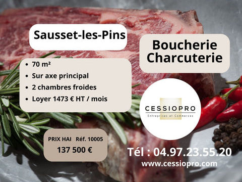 BOUCHERIE CHARCUTERIE 70m2 - SAUSSET LES PINS 137500 13960 Sausset les pins