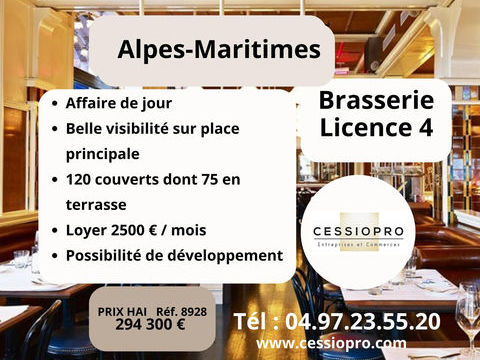 06 - BRASSERIE LICENCE 4 AFFAIRE DE JOUR   PLACE PRINCIPALE VILLE DU LITTORAL   ALPES MARITIMES 294300 06800 Cagnes sur mer