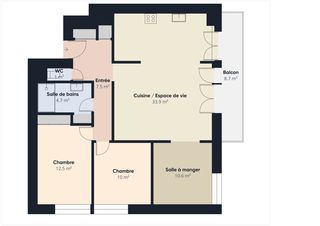  Appartement � vendre 3 pi�ces 81 m�