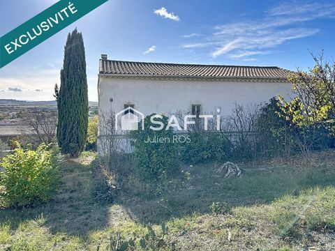   Terrain constructible 2575m2 vue d�gag�e Puisserguier avec B�tisse � r�nover Maison - 4 pi�ce(s) - 140 m�