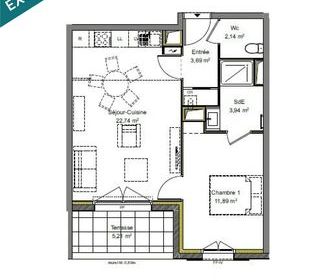  Appartement � vendre 2 pi�ces 45 m�