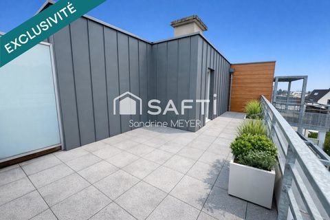   Superbe appartement F3 en attique, terrasse 24 m�, balcon 9 m�, garage en sous-sol, chauffage au sol Appartement - 3 pi�ce(s) - 69 m�