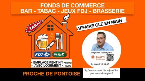 BAR - TABAC - JEUX FDJ / PMU - BRASSERIE 832000 95000 Pontoise
