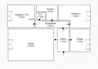  Appartement � vendre 2 pi�ces 45 m�