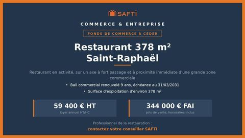 Restaurant 378 m&sup2; &agrave; reprendre &agrave; Saint-Rapha&euml;l 340000 83700 Saint-raphael