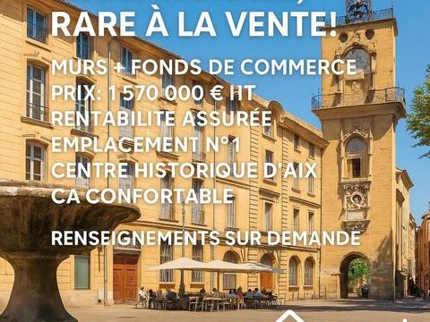 MURS + FONDS DE COMMERCE RESTAURATION Centre historique ,100 couverts, Affaire cl&eacute; en main 1570000 13100 Aix-en-provence