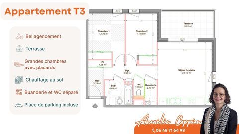   Nouvelle r�sidence s�curis�e � Tignieu au calme Appartement - 3 pi�ce(s) - 66 m�