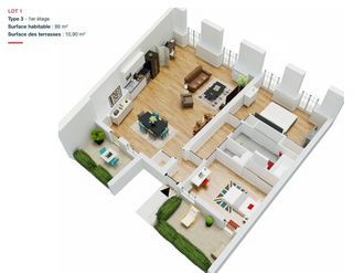  Appartement � vendre 3 pi�ces 85 m�
