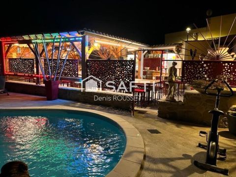 Bar tapas ext&eacute;rieur avec patio couvert et piscine l'&eacute;t&eacute;,  restaurant table unique l'hiver et appartement priv&eacute; de 50m&sup2;. 265000 11260 Val du faby