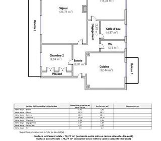  Appartement � vendre 3 pi�ces 76 m�