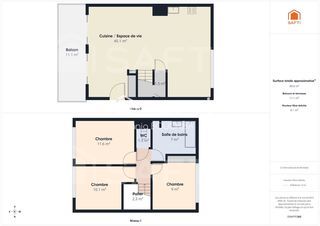  Appartement � vendre 4 pi�ces 85 m�