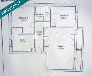  Appartement � vendre 4 pi�ces 63 m�