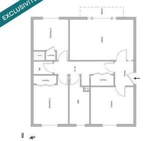  Appartement � vendre 3 pi�ces 63 m�