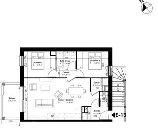  Appartement � vendre 3 pi�ces 65 m�