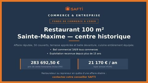 Restaurant r&eacute;put&eacute; au cœur de Sainte-Maxime 279500 83120 Sainte-maxime