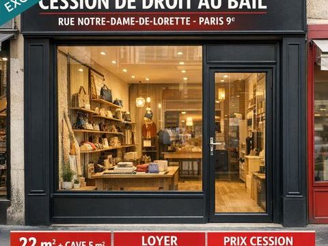 Opportunit&eacute; rare dans un secteur &agrave; fort passage, au c�ur de la tr&egrave;s dynamique Rue Notre-Dame-de-Lorette. 50000 75009 Paris 9e arrondissement