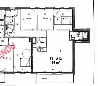  Appartement � vendre 4 pi�ces 96 m�