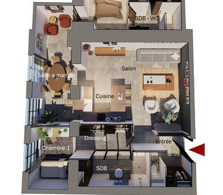  Appartement � vendre 1 pi�ce 92 m�