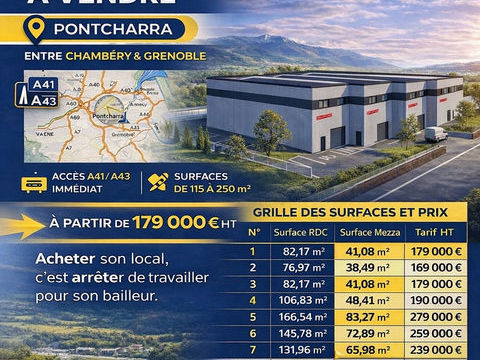 LOCAUX D'ACTIVIT&Eacute;S NEUFS   PONTCHARRA (38) - DEVENEZ PROPRIETAIRE 179000 38530 Pontcharra