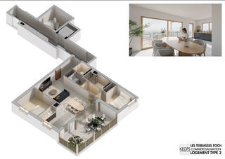  Appartement � vendre 3 pi�ces 56 m�