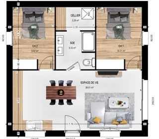  Maison 3 pi�ces 56 m� Jarz�