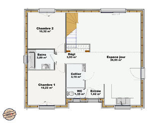  Maison � vendre 3 pi�ces 71 m�