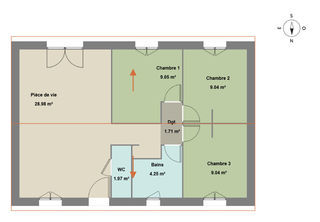  Maison � vendre 4 pi�ces 64 m�