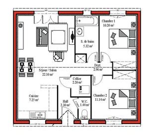  Maison � vendre 3 pi�ces 78 m�