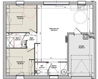  Maison 2 pi�ces 61 m� Landevieille