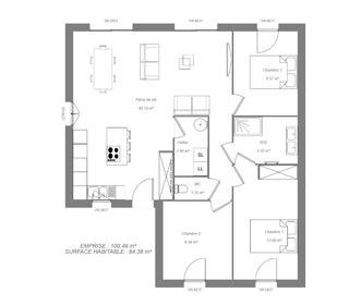  Maison � vendre 3 pi�ces 80 m�