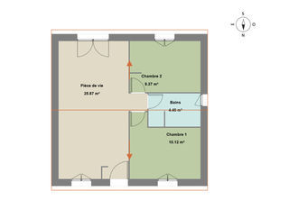  Maison � vendre 3 pi�ces 50 m�