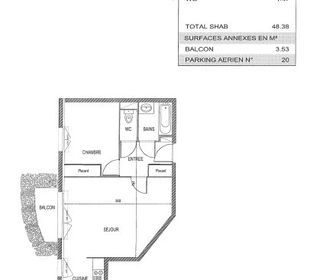  Appartement � vendre 2 pi�ces 48 m�