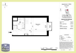  Appartement � vendre 1 pi�ce 22 m�