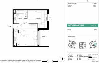  Appartement � vendre 2 pi�ces 45 m�