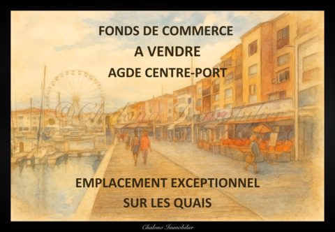 DEPT 34 - LE CAP D'AGDE. FONDS DE COMMERCE 80 M2. TERRASSE ET PARKING PRIVATIF OPTIONNELS 114900 34300 Le cap d agde