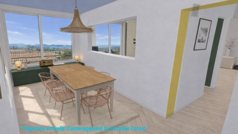   Maison de caract�re 125 m2 + 131 m2 de d�pendances avec vue panoramique sur les Monts du Beaujolais Maison - 6 pi�ce(s) - 125 m�