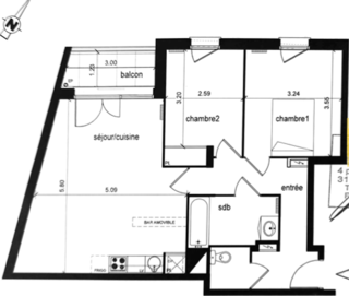  Appartement � vendre 3 pi�ces 68 m�