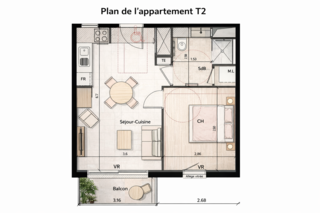  Appartement � vendre 2 pi�ces 43 m�