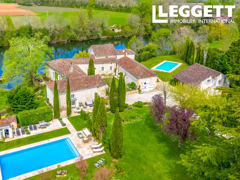   Domaine en Pierre au Bord de l?Eau avec 2 Piscines, Court de Tennis et Espaces de Vie Luxueux Maison - 15 + pi�ce(s) - 487 m�