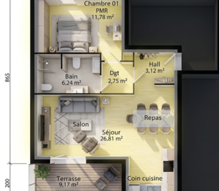  Appartement � vendre 2 pi�ces 51 m�