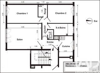  Appartement � vendre 3 pi�ces 55 m�