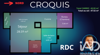  Appartement � vendre 1 pi�ce 44 m�